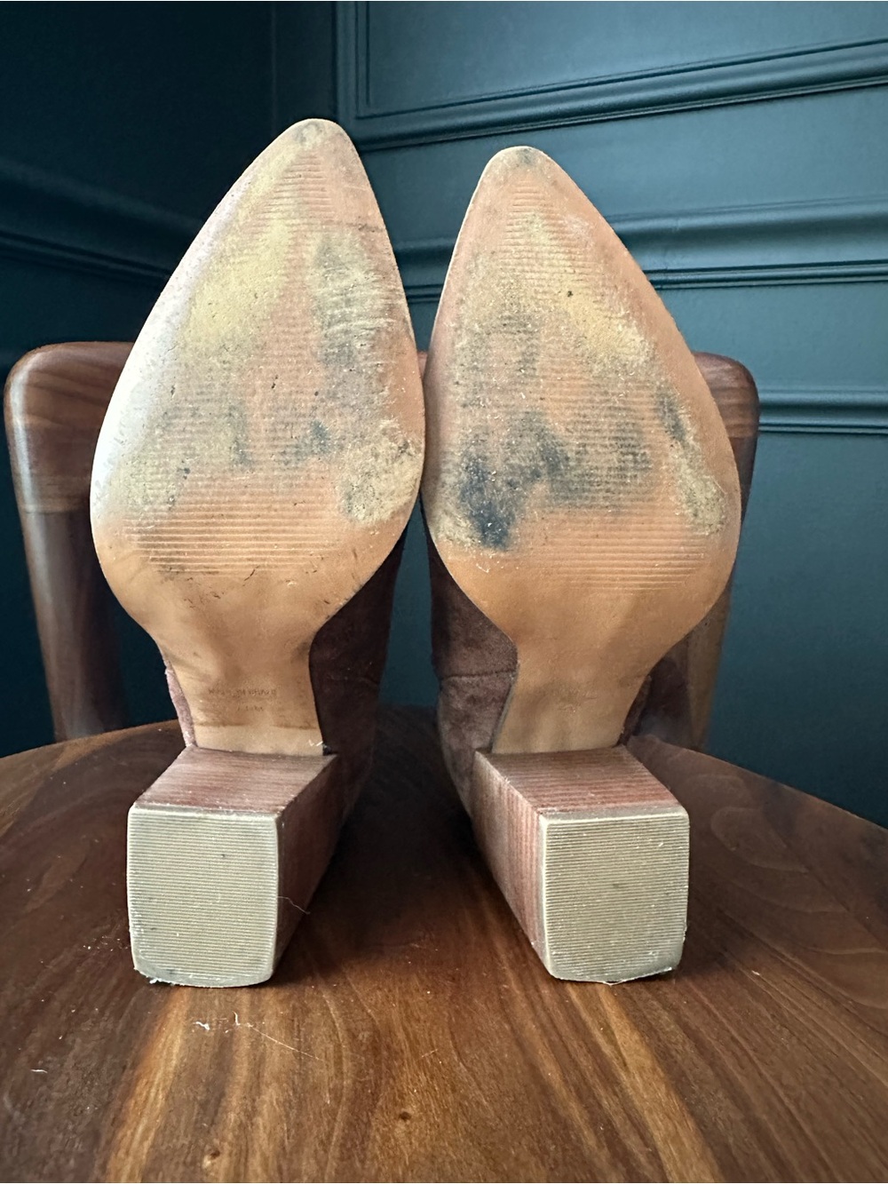 STEVE MADDEN Women's Brown Suede Block Heel Ankle Boots - 7.5 - Picture 4 of 7